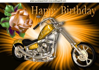 Gold Chopperbike with Rose A4