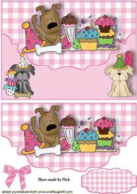 Time to Party with My Woofy Friends, on Scalloped Envelope