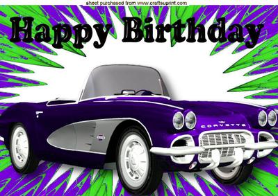 Purple Corvette in Green/purple Abstract A4