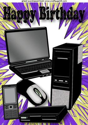 Laptop, Mobile, Purple/yellow Abstract A4