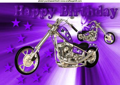 Purple Chopper Bike with Stars, A4