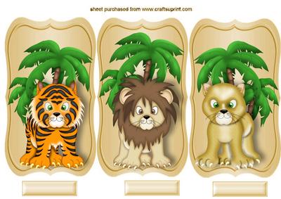 Cute Jungle Animal with Palm Trees Toppers