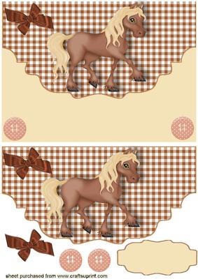 Little Horse on Scalloped Envelope