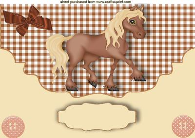 Little Horse on Scalloped Envelope, A4