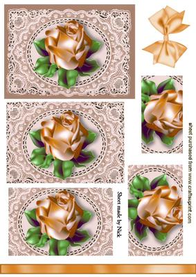 Gold Rose on Vintage Lace, Pyramids