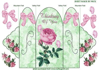 Thinking of You, Pink Rose Trifold