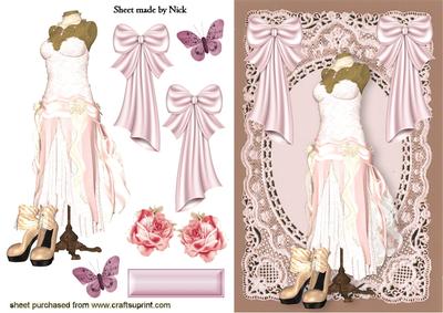 Pink Antique Dress on Vintage Lace