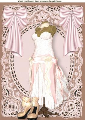 Pink Antique Dress in Vintage Frame A4