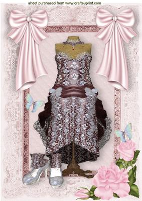 Pretty Antique Dress in Rose Pink on Vintage Lace A4
