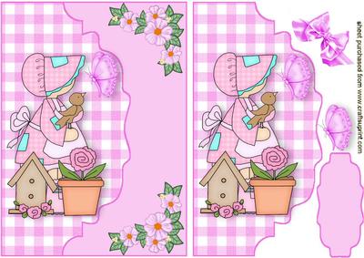 Little Bonnet Girl, on a Scalloped Envelope