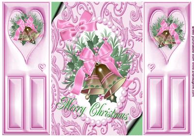 Christmas Bells with Pink Bows, Gatefold