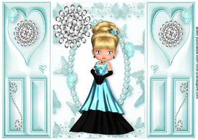 Pretty Lady with Butterflies and Diamonds, Gatefold