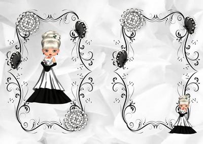 Little Lady in Gown with Diamonds, A5 Insert