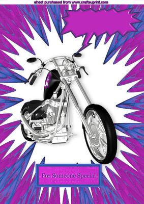 Chopper Bike in Pink/blue Abstract A4