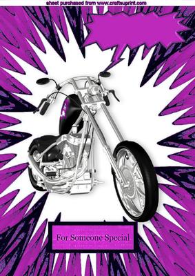 Chopper Bike with Pink/black Abstract A4