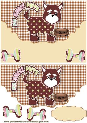 My Sweet Puppy, on Scalloped Envelope