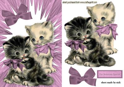 Cute Kitties in Pale Pink Bows