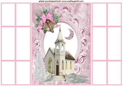 Church with Pink Bells, French Gatefold