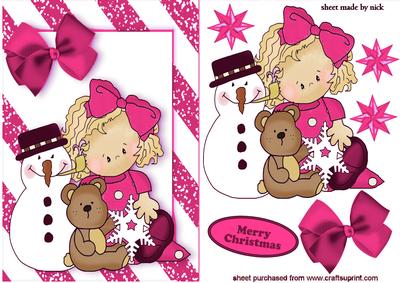 Little Girl with Her Friends at Christmas