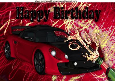 Red Sports Car with Abstract A4