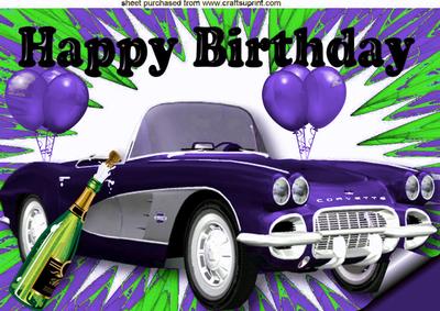 Purple Corvette with Balloons and Champers A4