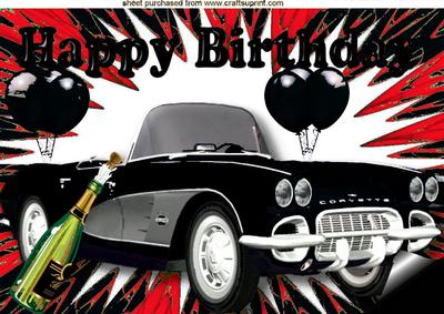 Black/red Abstract Background with Black Corvette A4