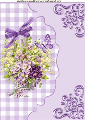 Pretty Basket of Lilac Flowers, A4