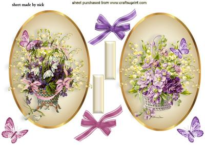 Pretty Flower Basket Toppers