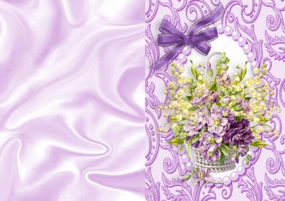 Lilac Flowers in a Basket, A5 Card