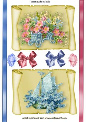 Pretty Floral Toppers on Scrolls