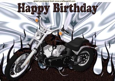 Motor Bike with Brown Flames, A4