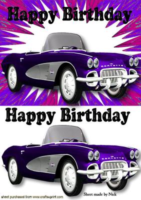 Pink/purple Abstract with Corvette