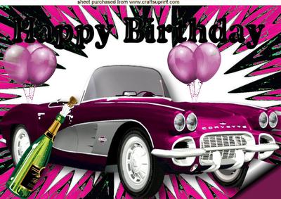 Pink/black Abstract with Pink Car A4
