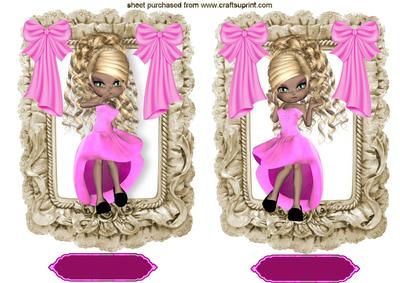 Cute Little Lady in Frill Frames, Toppers