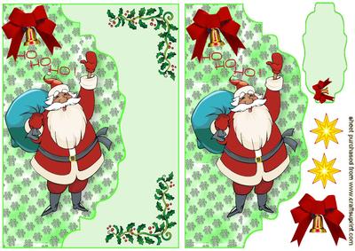 Ho! Ho! Ho! Here Comes Santa, on a Scalloped Envelope