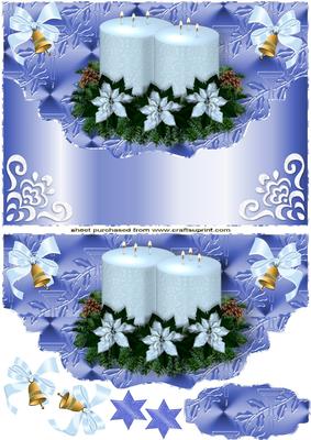 White Christmas Candles with Holly