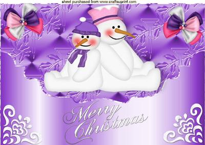A Couple of Lazy Snowmen, on a Scalloped Envelope A4