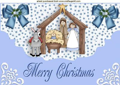 Christmas Nativity, on Scalloped Envelope A4