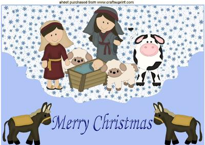Christmas Nativity Scene with Animals, A4