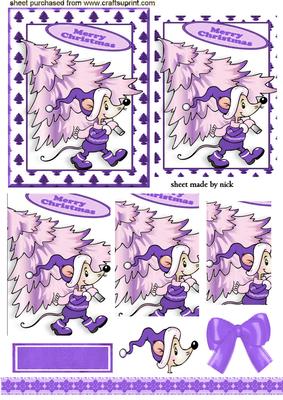 Little Christmas Mouse in Purple, Pyramids