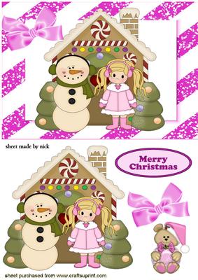 Snowman with Little Girl