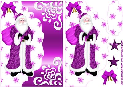 Lovely Santa in Pink, on a Scalloped Envelope