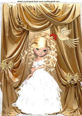 Sweet Little Lady in Gold Drapes, A4