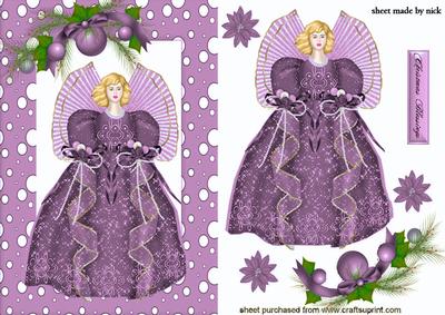 Angel with Bauble, in Pink Snow Frame