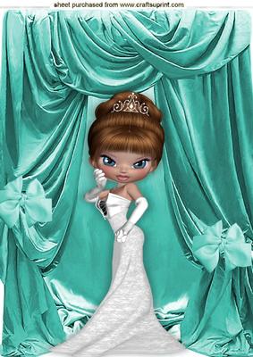 Lady in Gown with Turquiose Drapes A4