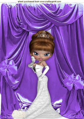 Lady in Gown with Purple Drapes A4