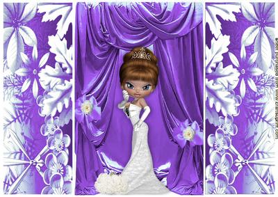 Lady with Purple Drapes, Floral Gatefold Doors