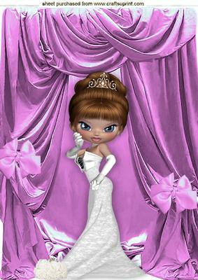 Lady in Gown with Pink Drapes A4