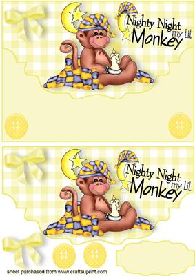 Nite! Nite My Lil Monkey!, on a Scalloped Envelope