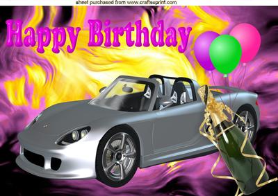 Very Nice! Silver Sports Car, with Champagne A4